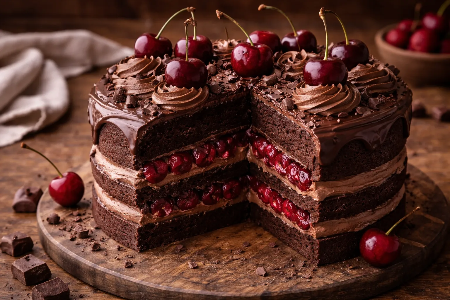 Chocolate Cake with Cherries