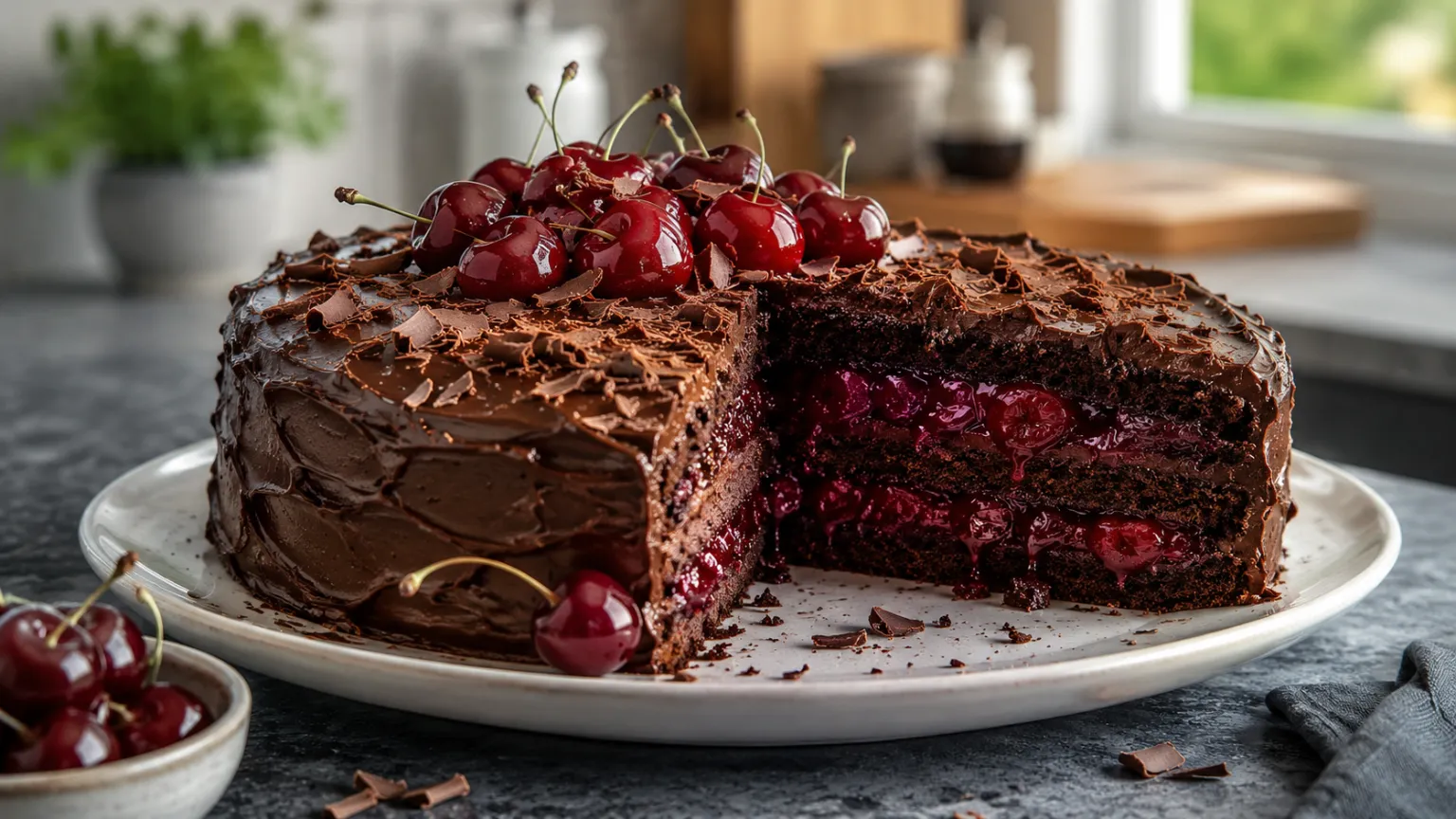 Chocolate Cake with Cherries