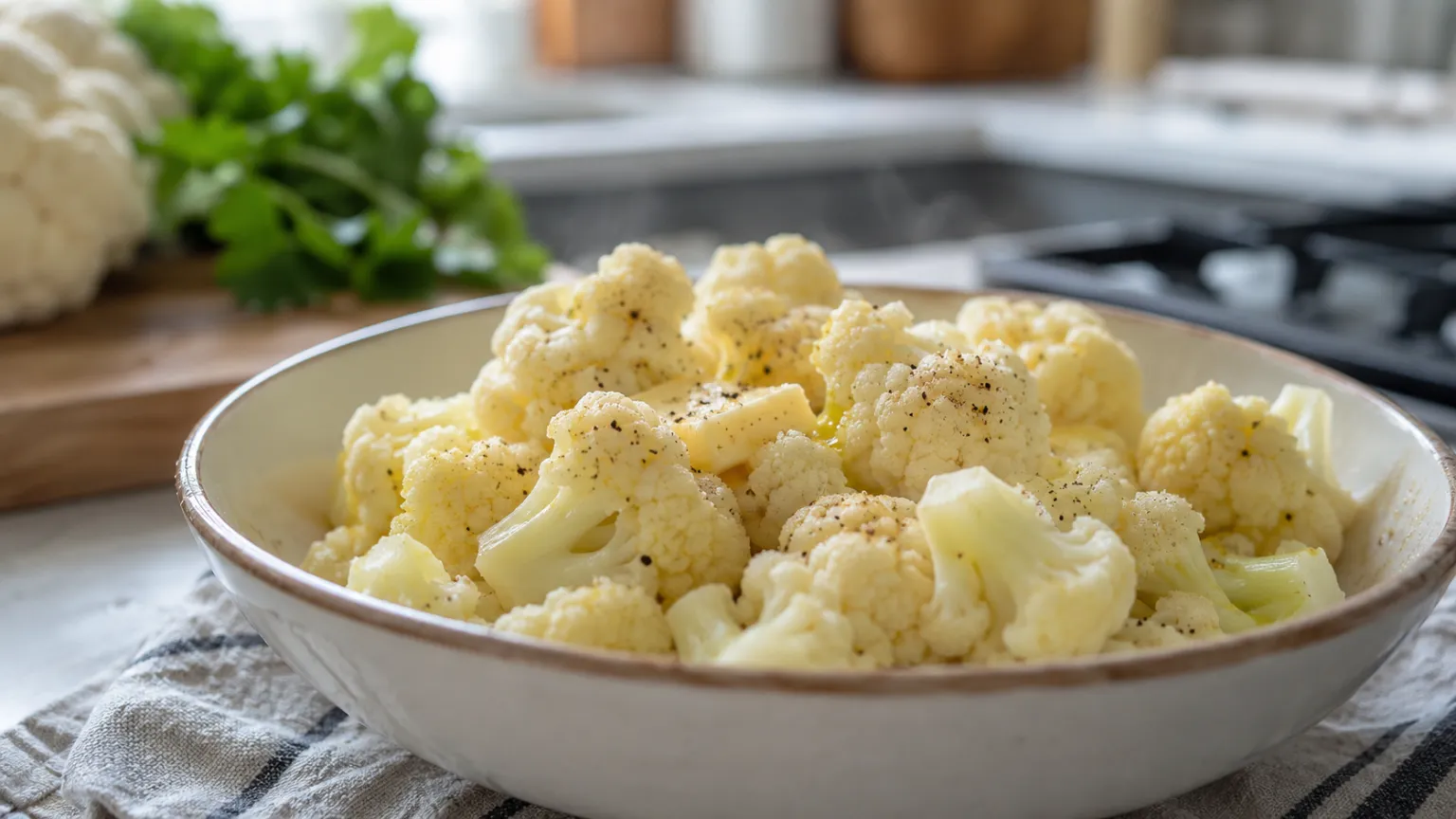 Steamed Cauliflower with Butter