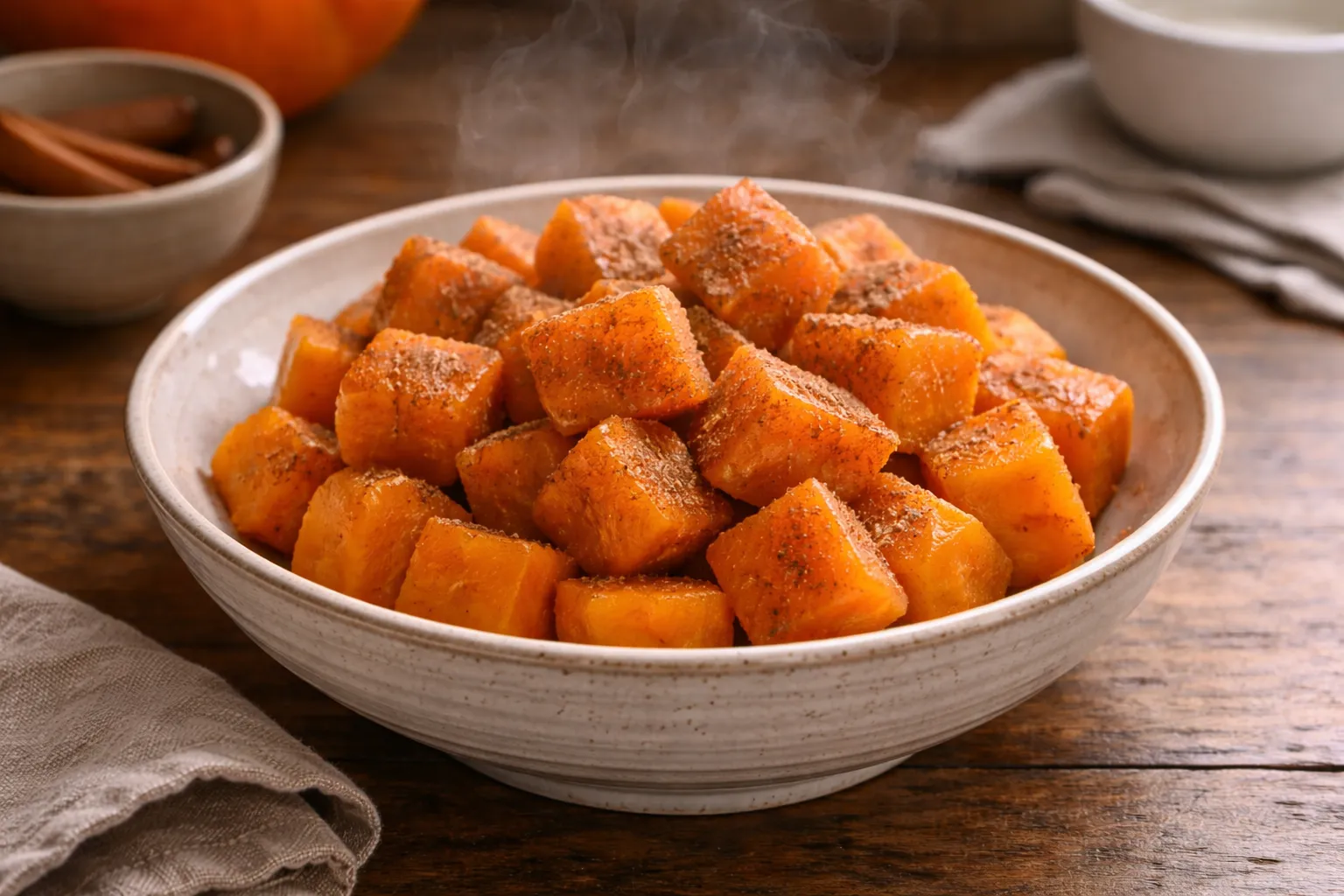 Gedämpfter Kürbis mit Zimt