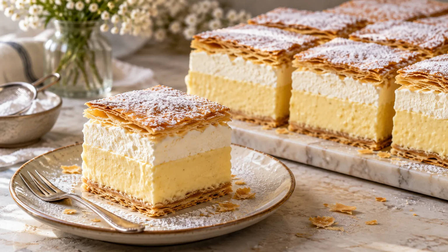 Kremšnita Custard Slice Cake Recipe – Traditional Layer Cake