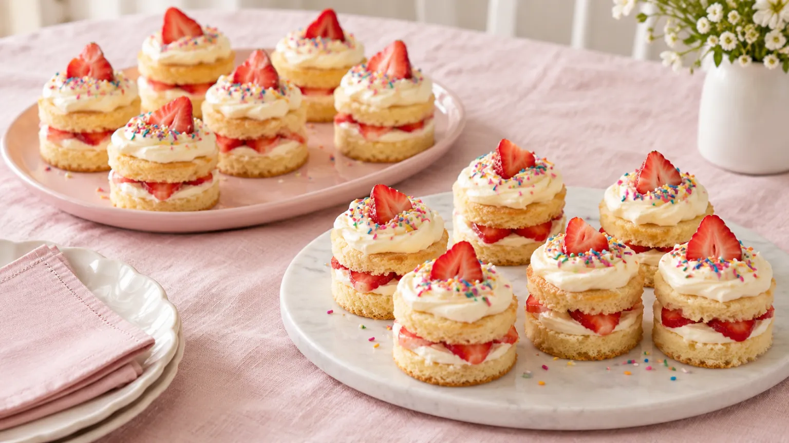 Mini Cakes for Kids – Easy Strawberry Party Cakes