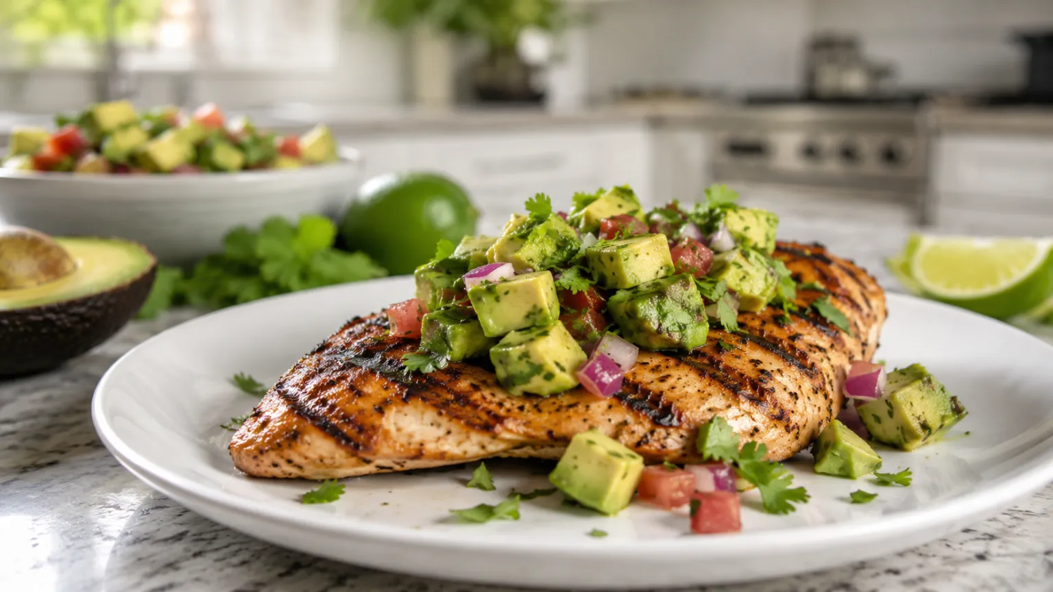 Keto Grilled Chicken with Avocado Salsa