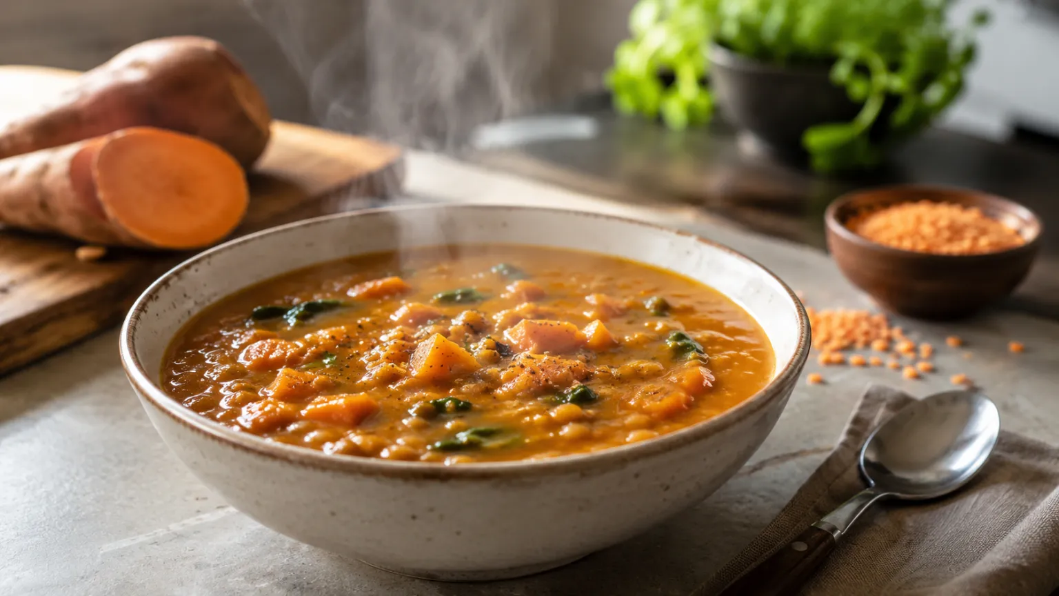 Sweet Potato & Lentil Soup