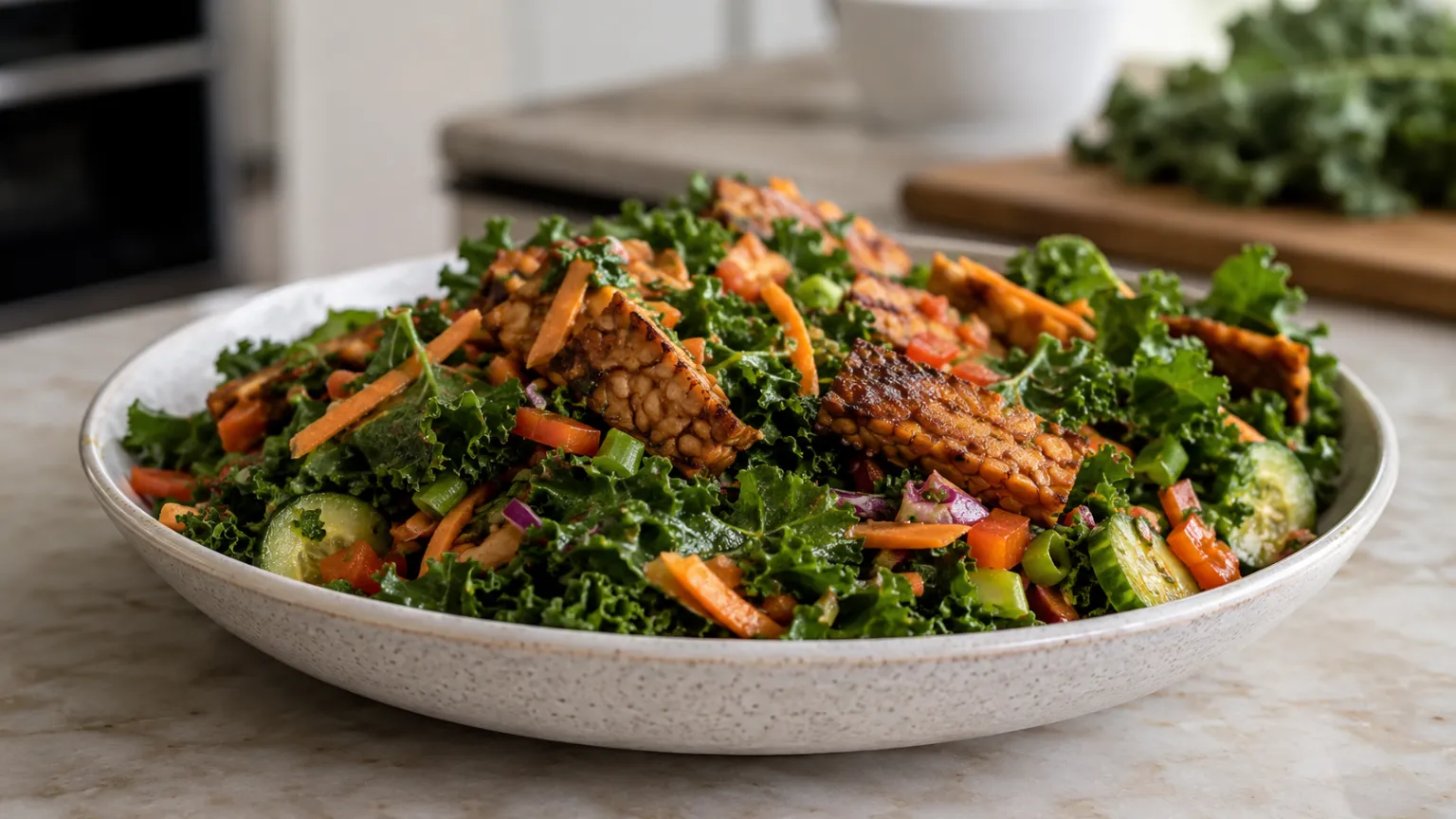 Vegan Kale and Tempeh Salad