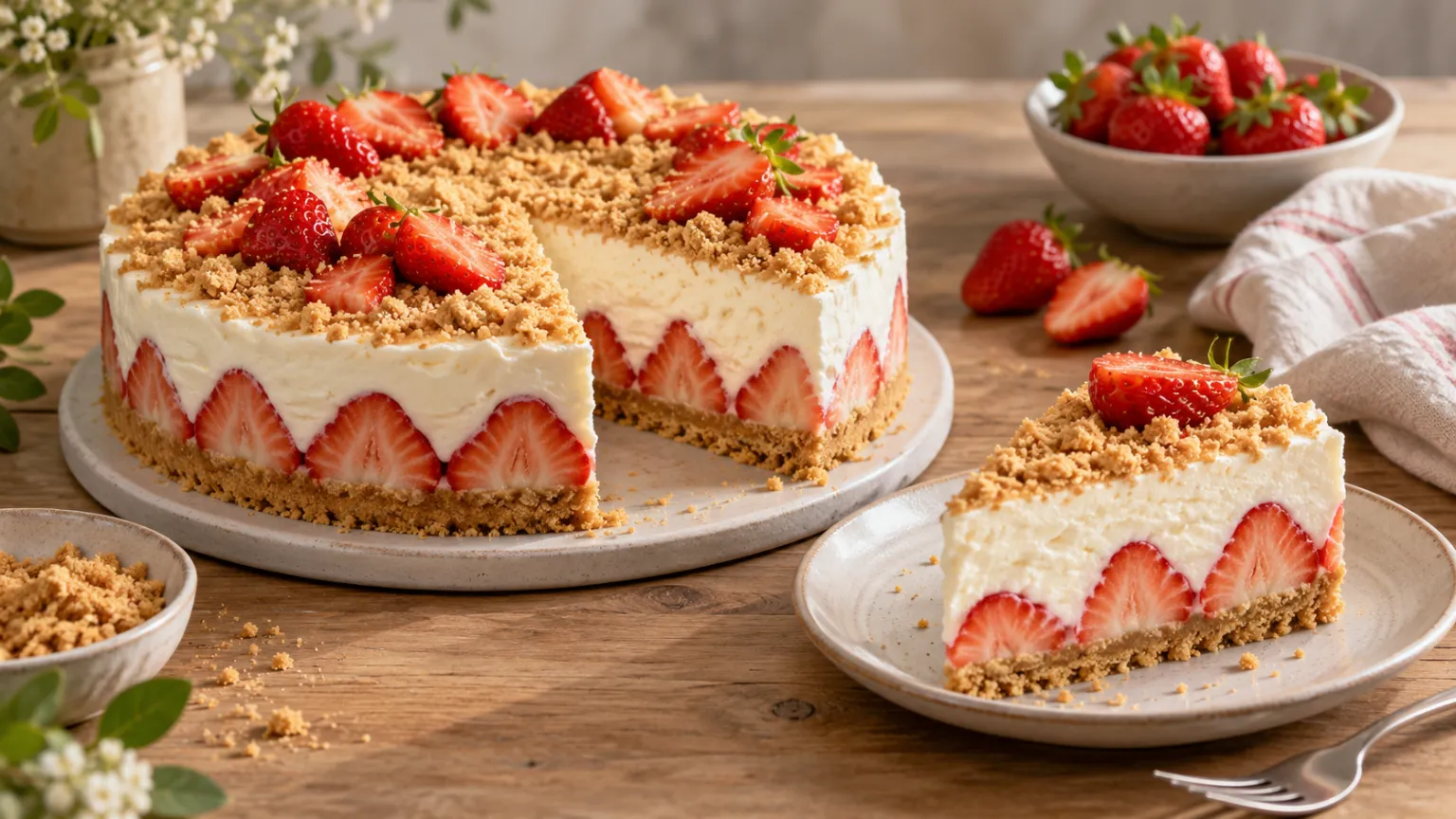 15-Minute No-Bake Cake – Quick Strawberry Recipe