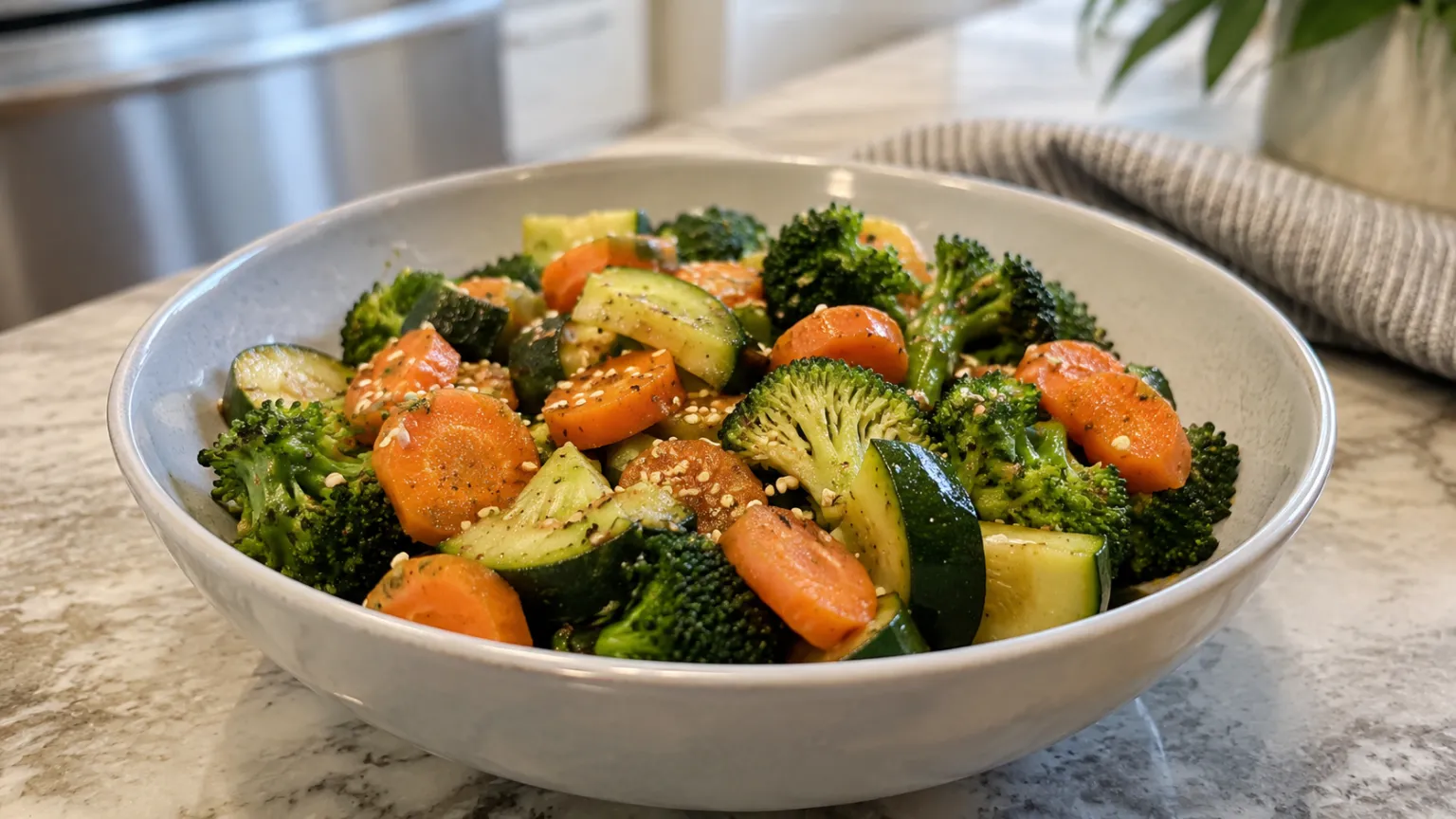 Steamed Mixed Vegetables with Sesame