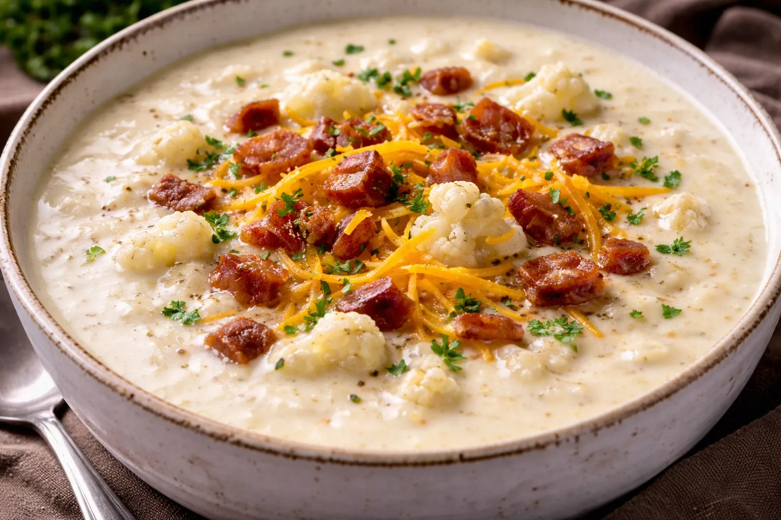 Keto Creamy Cauliflower Soup (No Flour)