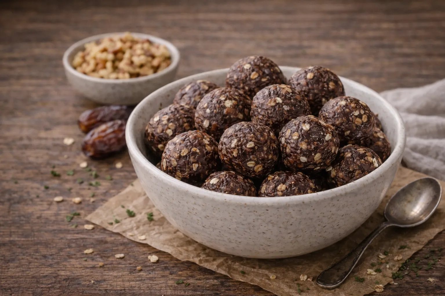 No-Bake Date & Walnut Cocoa Bites