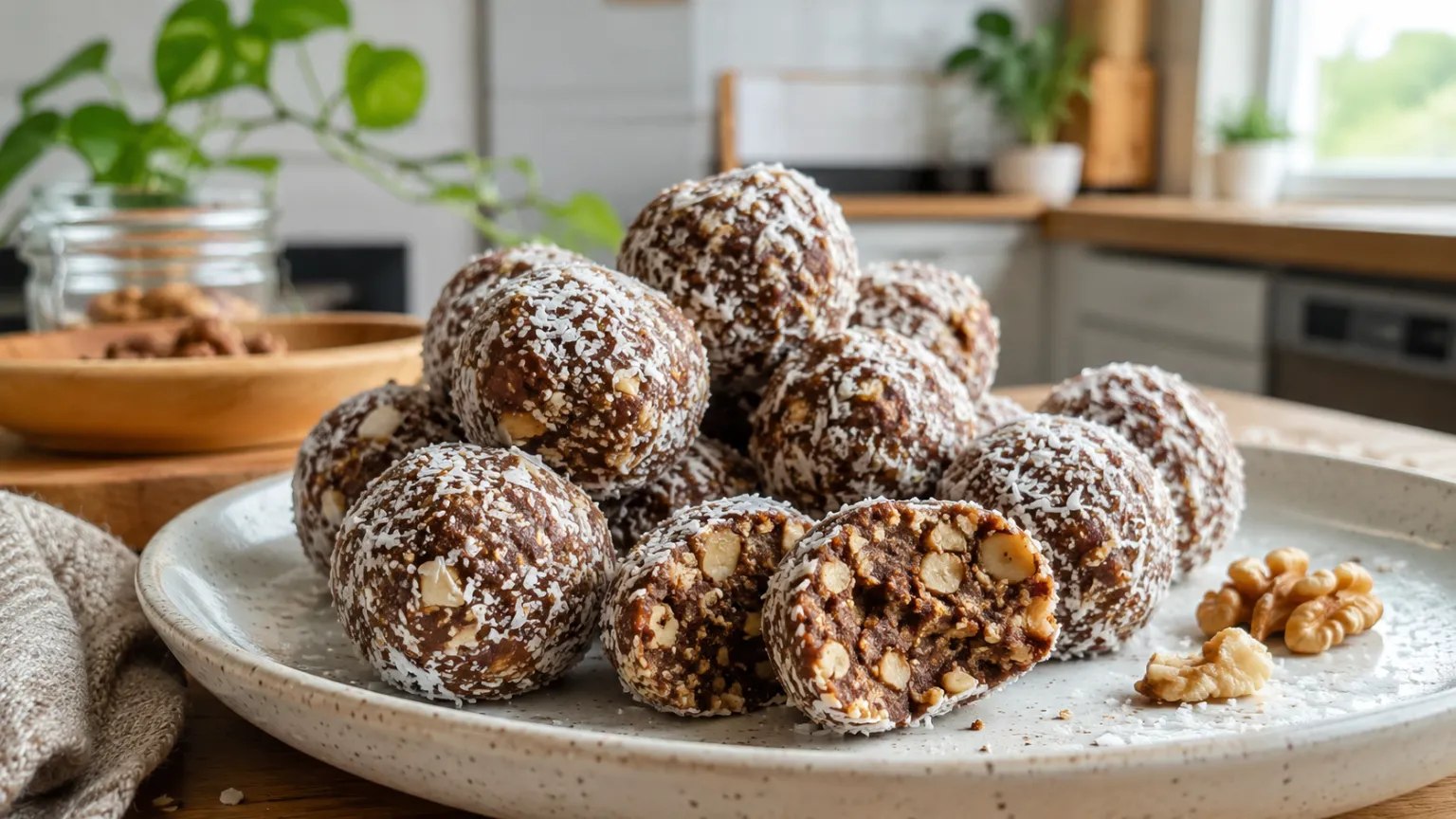 No-Bake Date & Walnut Cocoa Bites