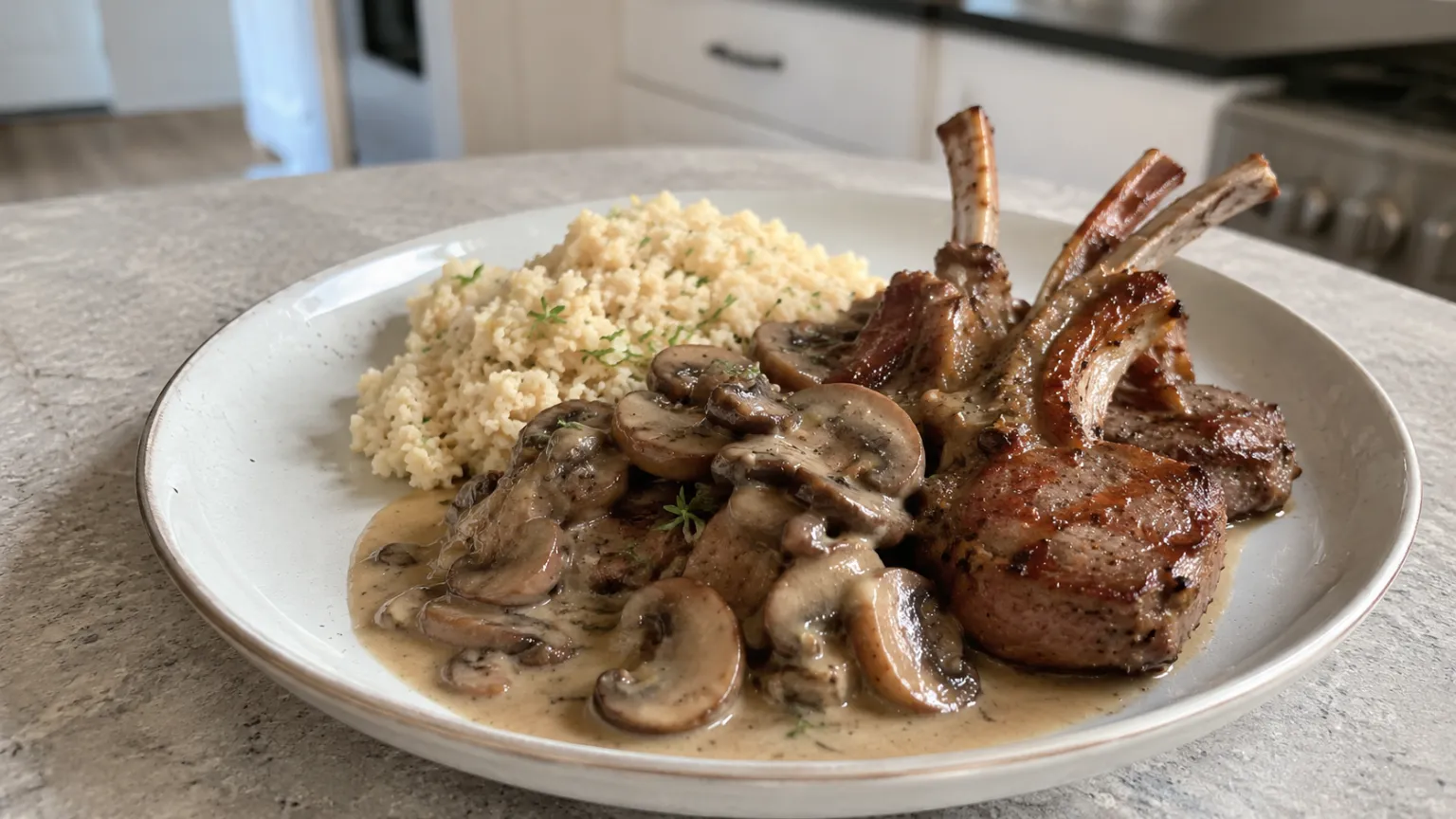 Keto Lamb Chops with Mushroom Sauce