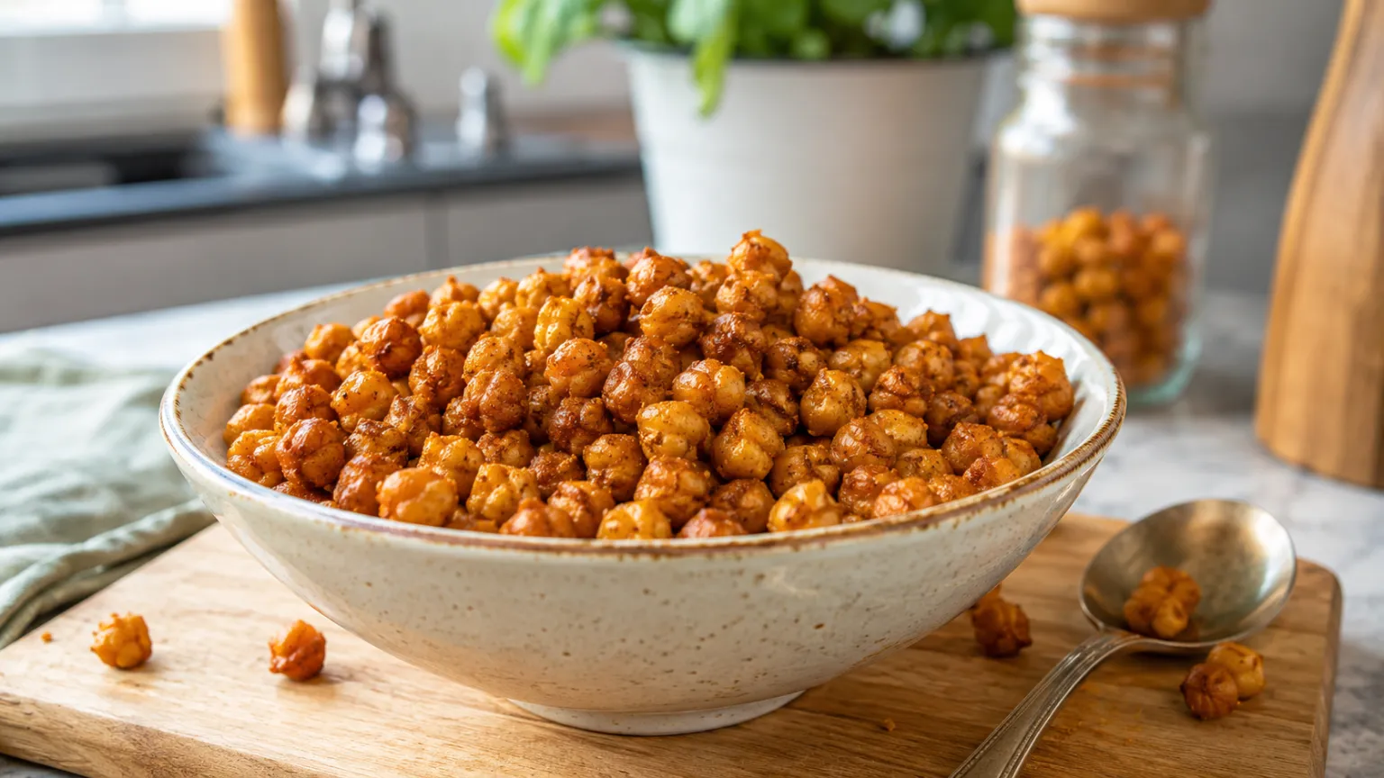 Crispy roasted chickpeas – meal-prep snack (40 min)