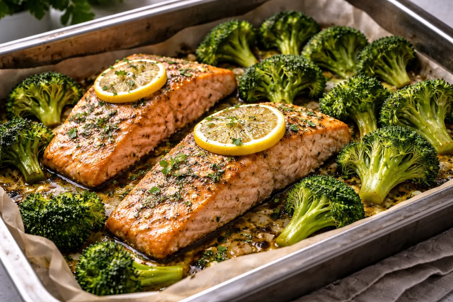 Keto Baked Salmon with Broccoli