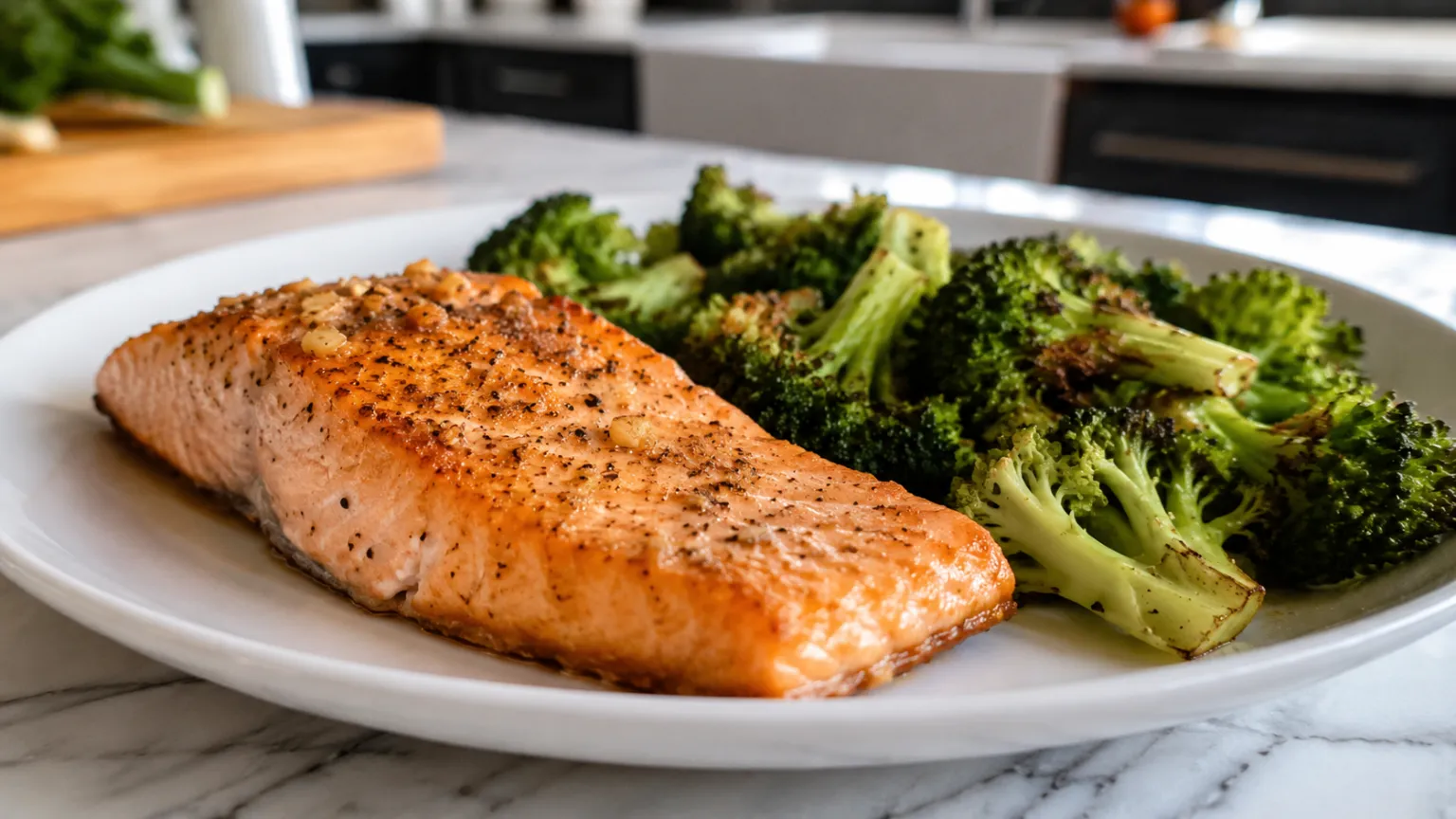 Keto Baked Salmon with Broccoli
