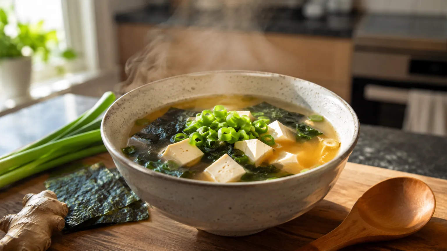 Quick Miso Soup with Tofu and Green Onion (15 Minutes)