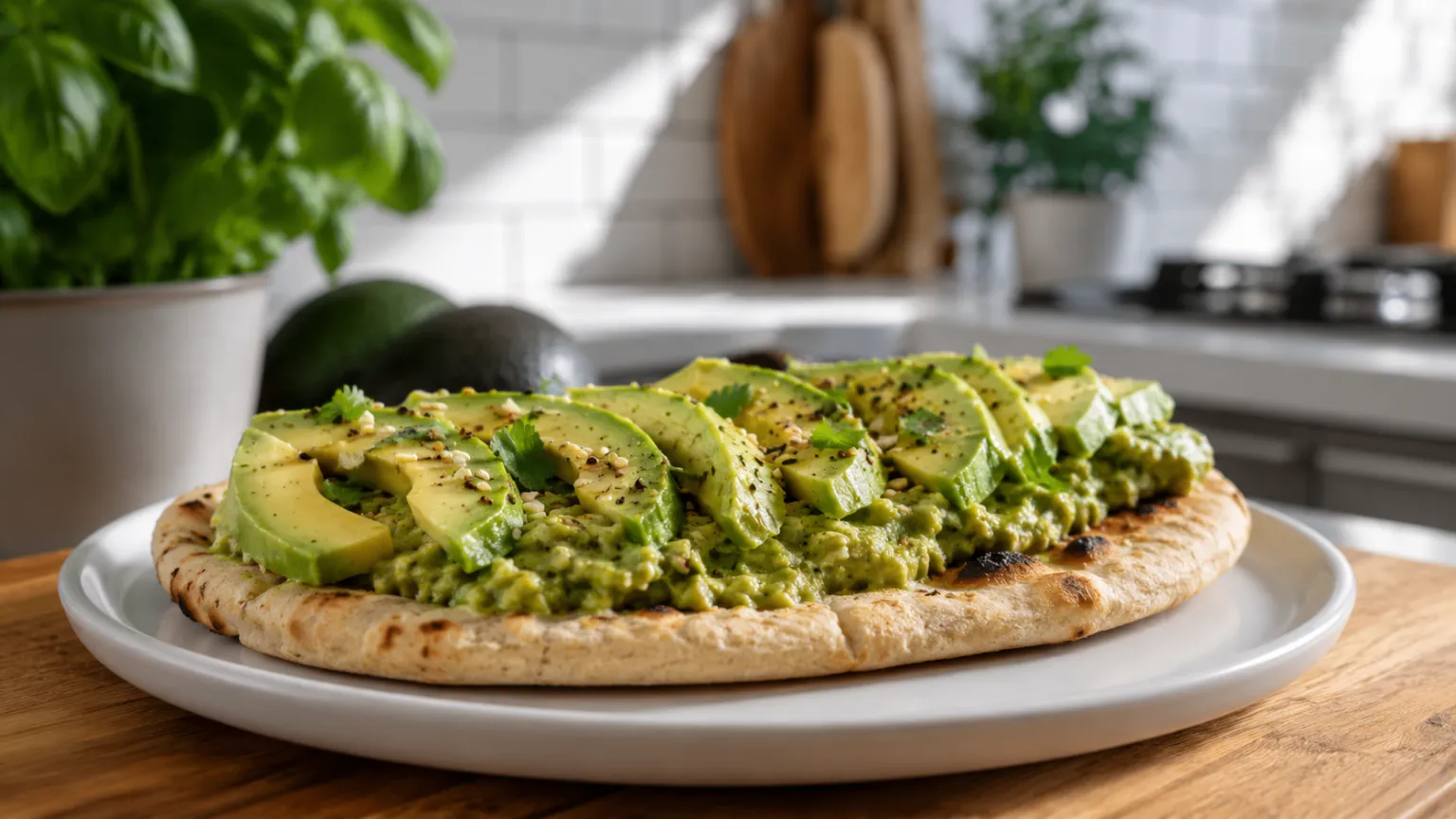 Vegan Avocado Pita Toast