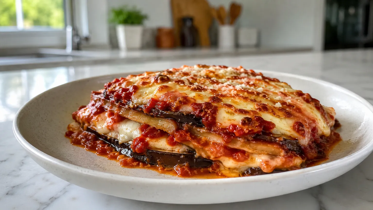 Vegetarian Baked Eggplant Parmesan