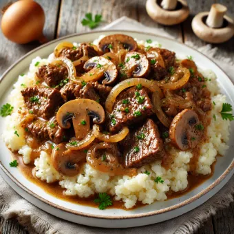 Keto Goveđi Stroganoff sa Rižom od Karfiola