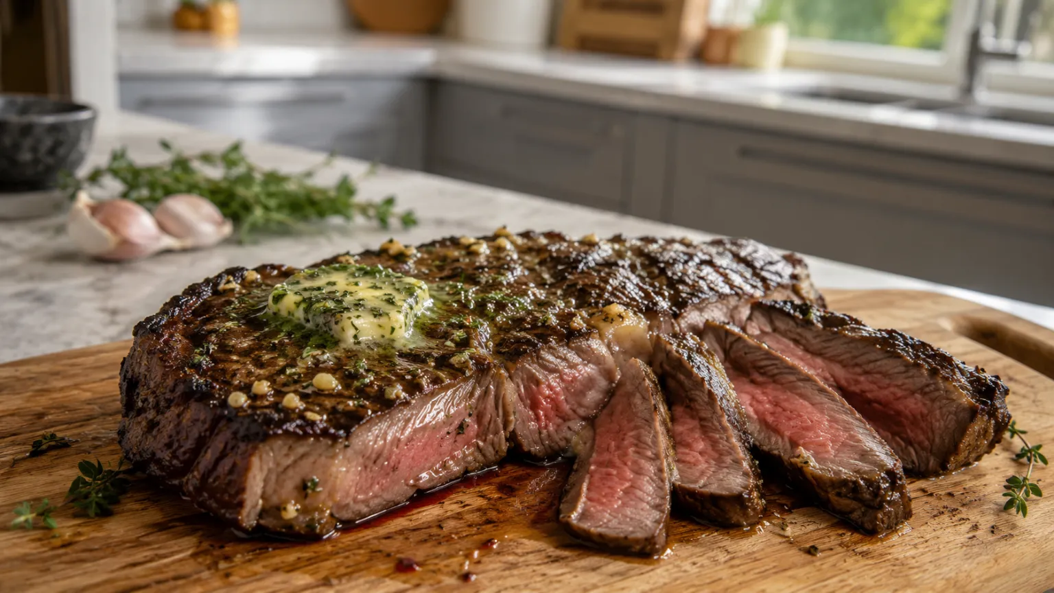 Grilled Steak with Garlic Butter