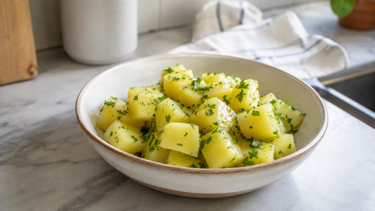 Steamed Potatoes with Parsley