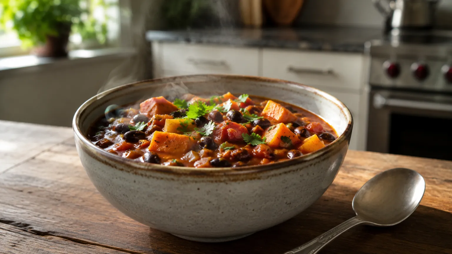 Vegetarian Sweet Potato & Black Bean Chili