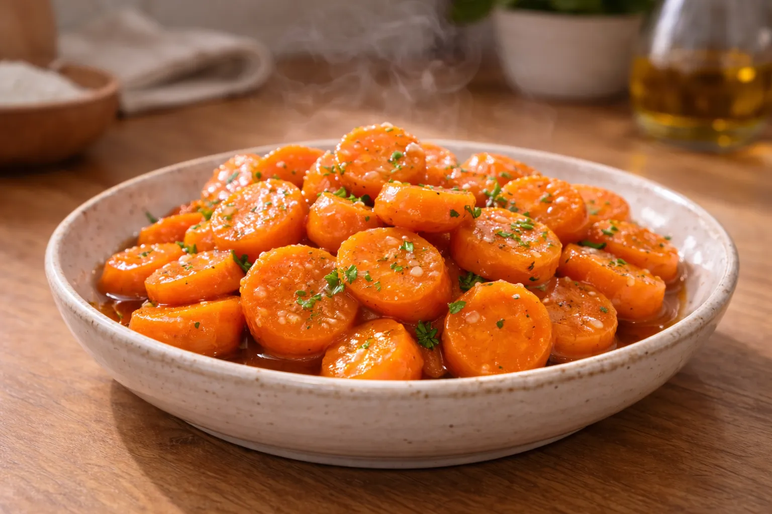 Gedämpfte Karotten mit Honig