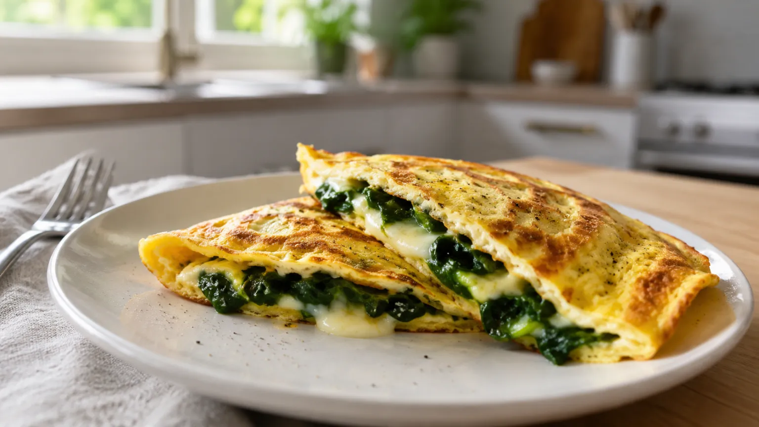 Spinach and Cheese Omelet (High Protein, 12 Minutes)