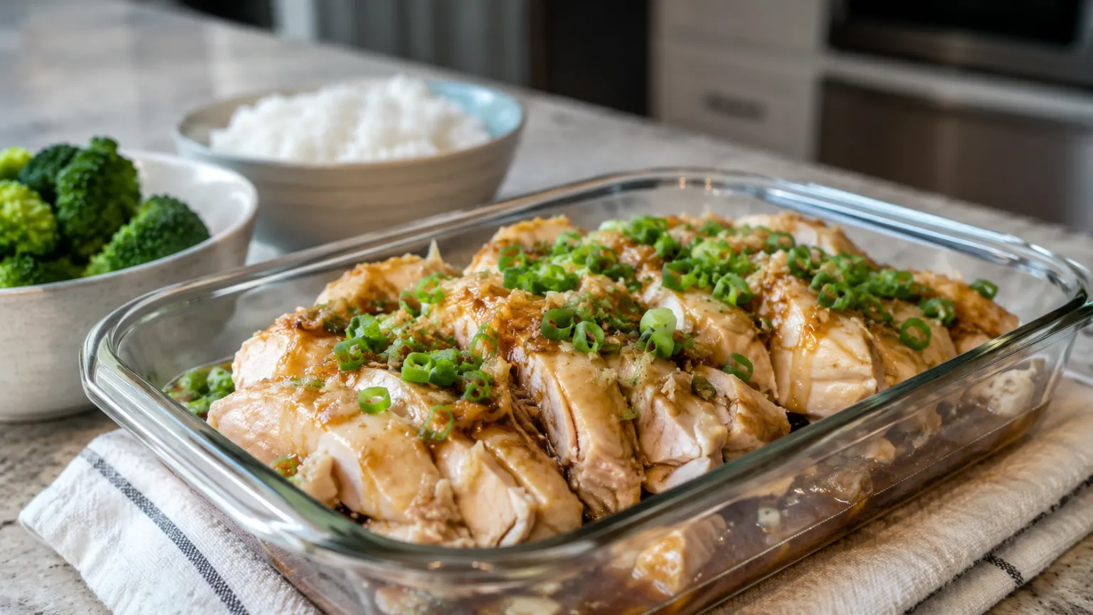 Steamed Chicken with Ginger and Soy Sauce