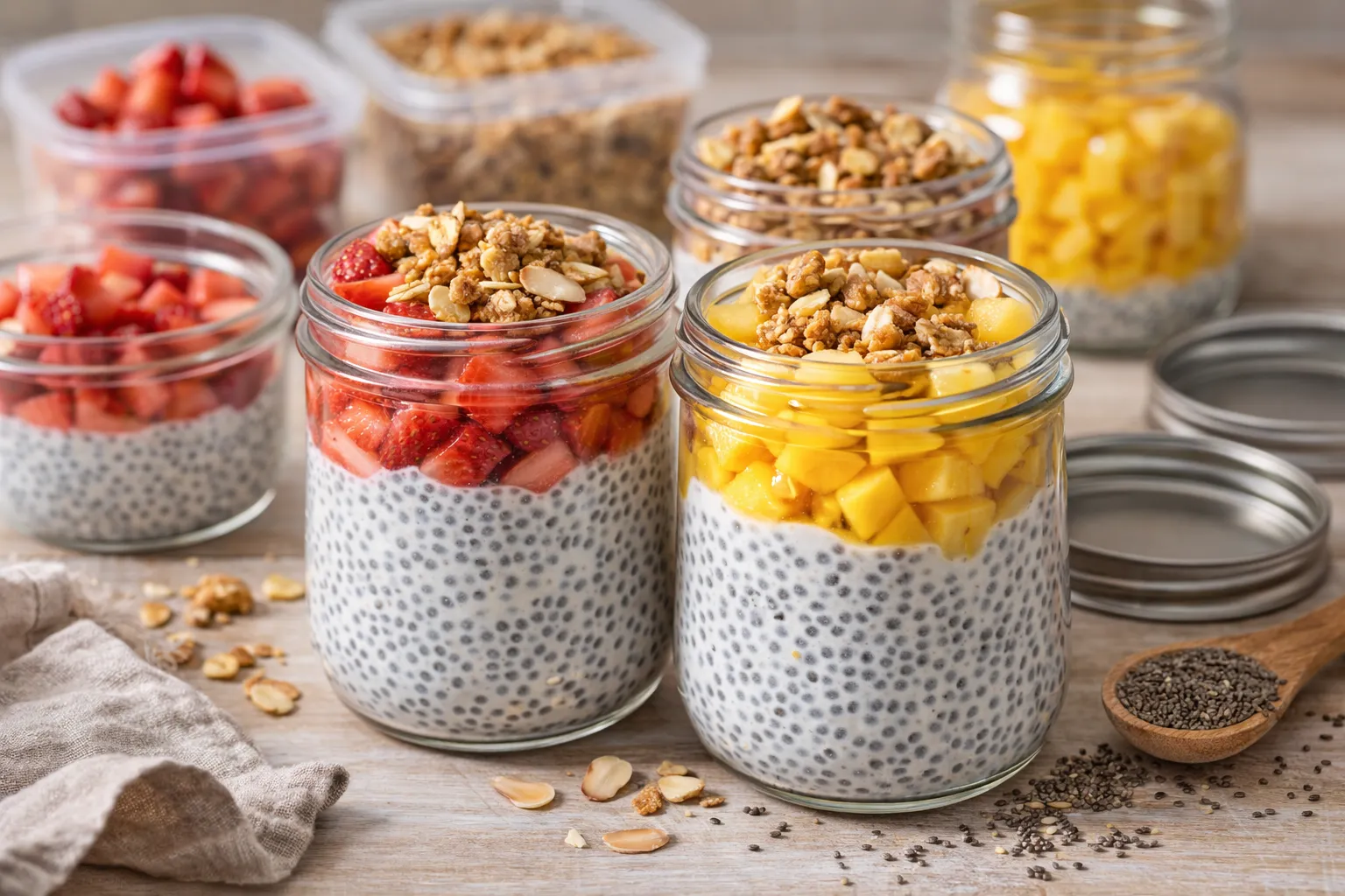 Quick meal-prep chia pudding – no added sugar, no-cook, meal-prep breakfast (125 min)