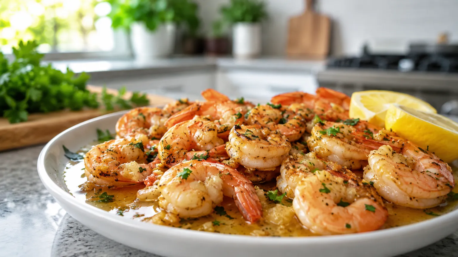 Garlic Butter Shrimp Skillet