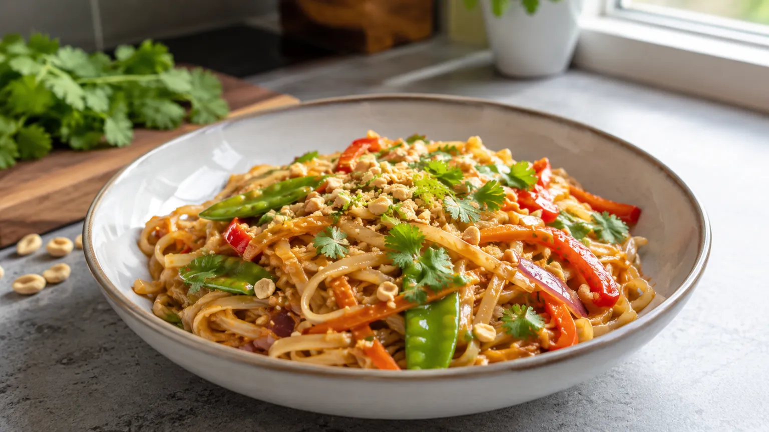 Thai Peanut Vegetable Noodles