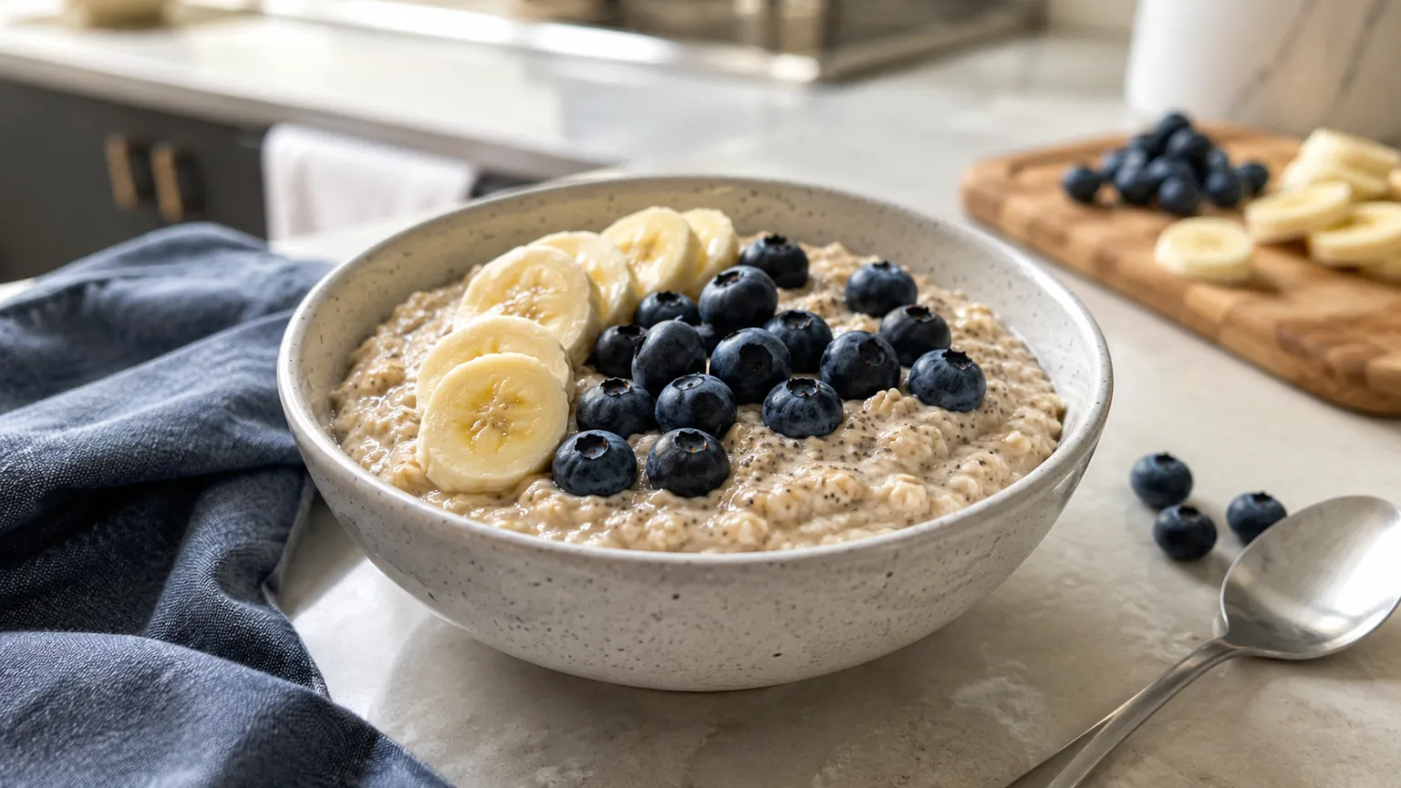 Overnight Banana Blueberry Oats