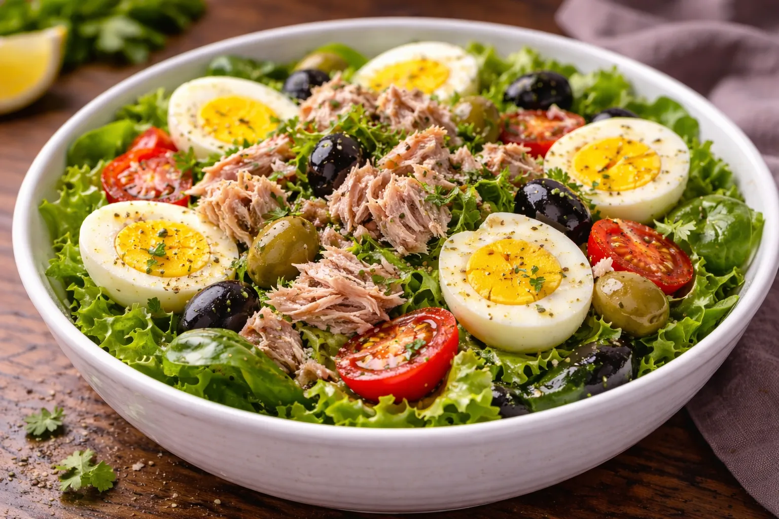 Keto Tuna and Egg Salad with Olive Oil