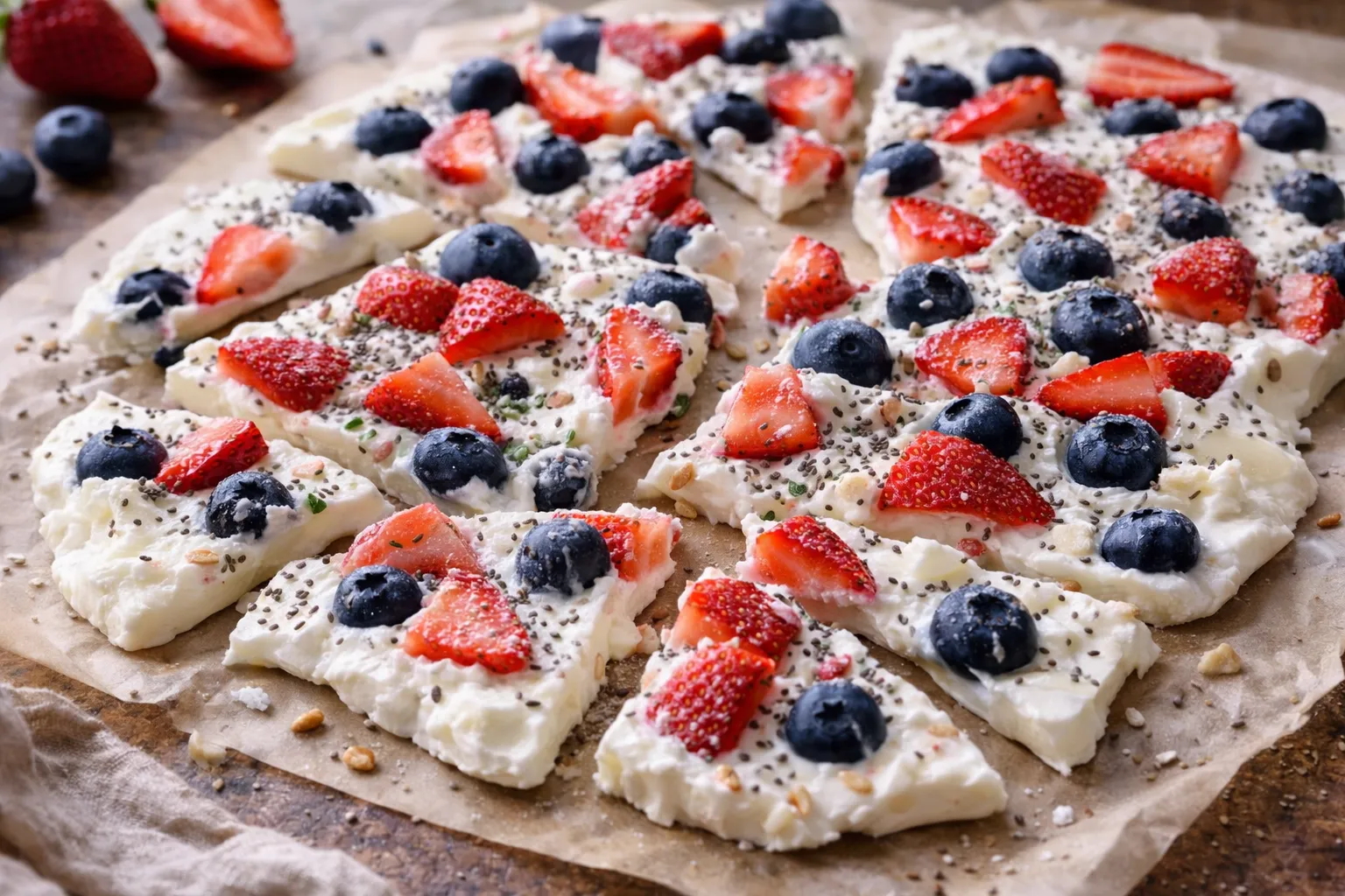 Zamrznuti jogurt bark (porcionisani “smart desert”, bez šećera)