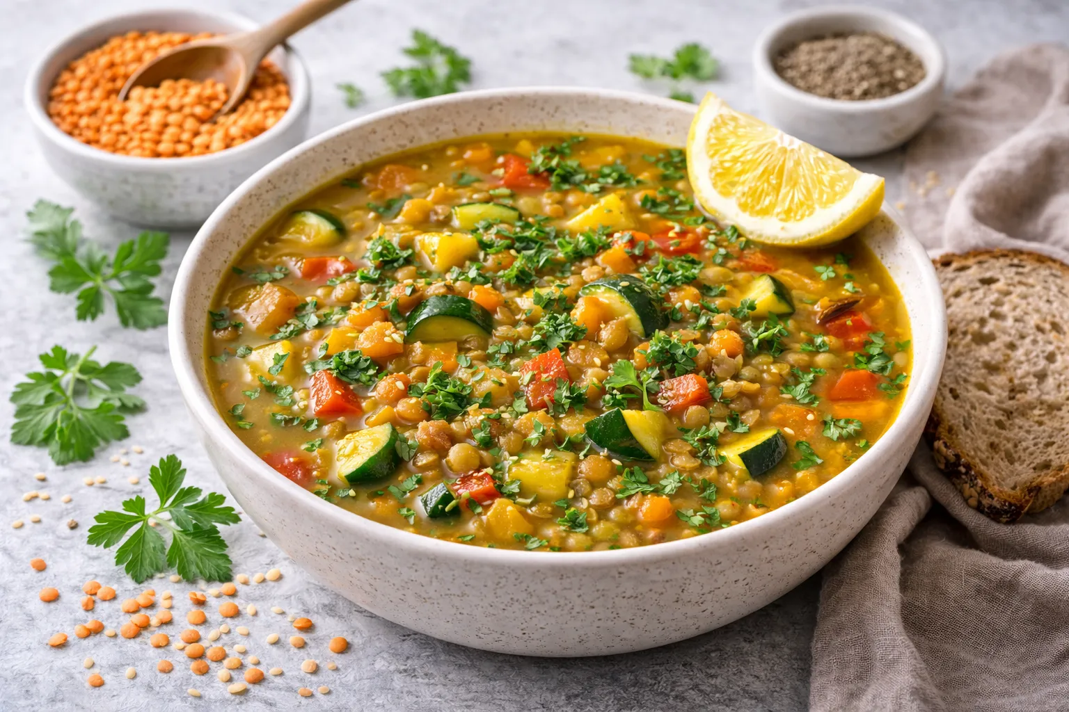 Lentil Soup with Turmeric (Fiber + Protein for Immunity)