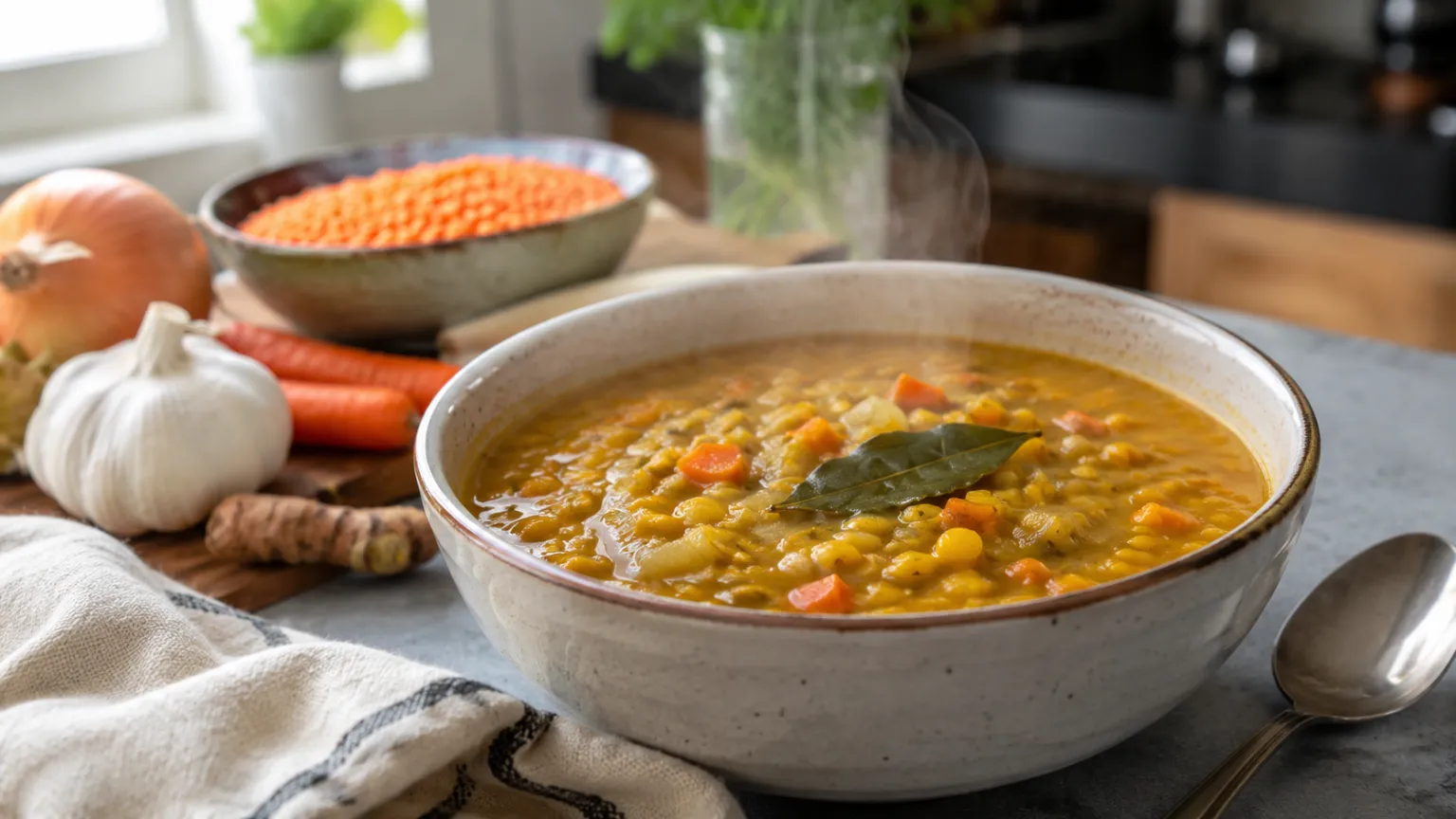 Lentil Soup with Turmeric (Fiber + Protein for Immunity)