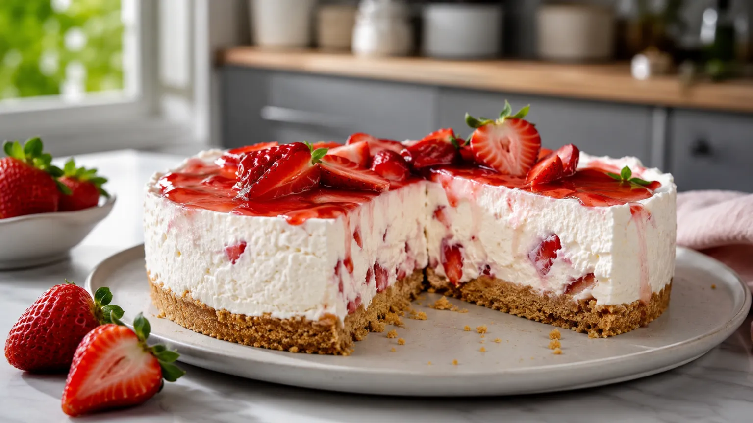 No-Bake Strawberry Cheesecake