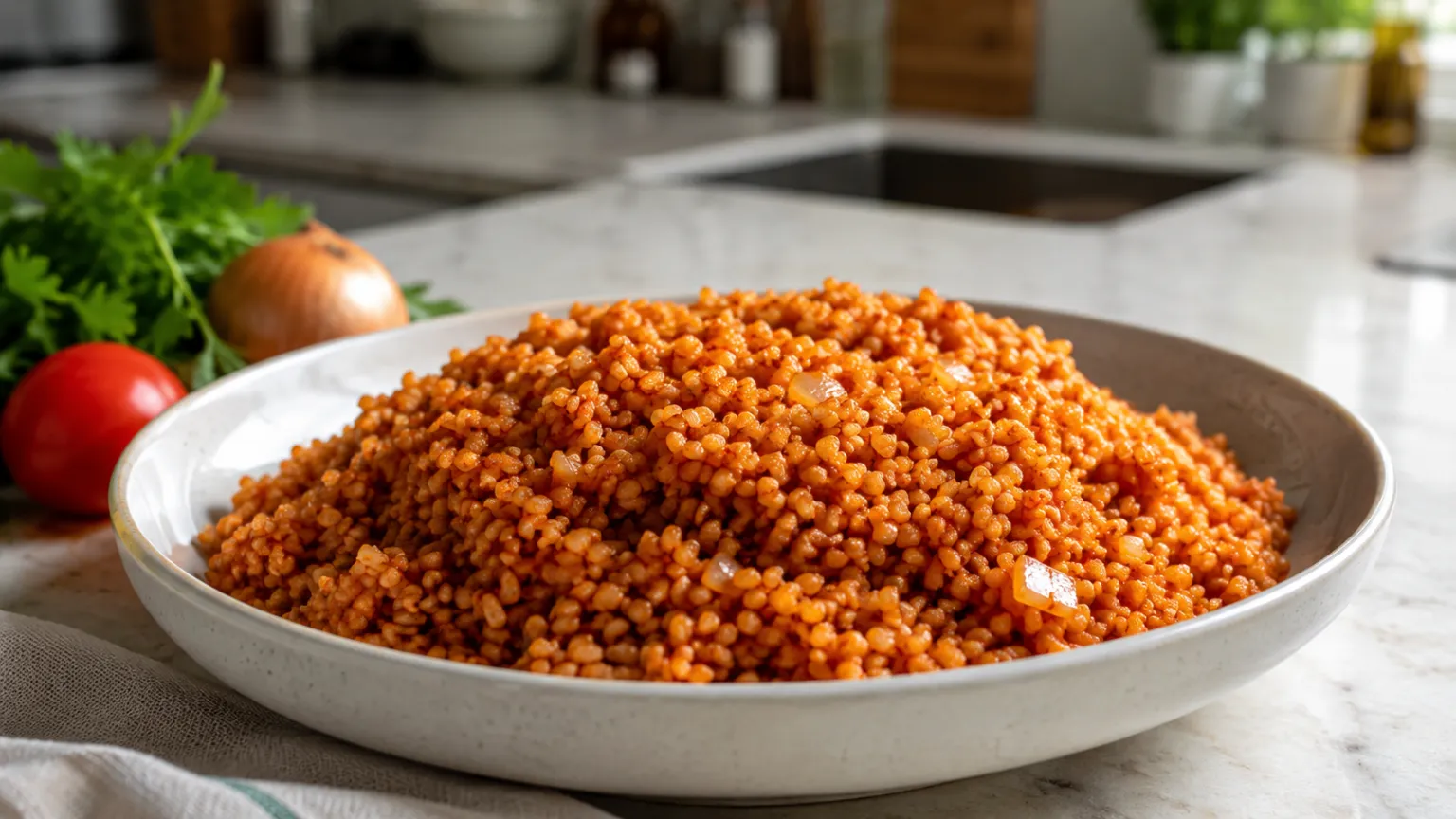 Bulgur Pilaf with Tomato Paste