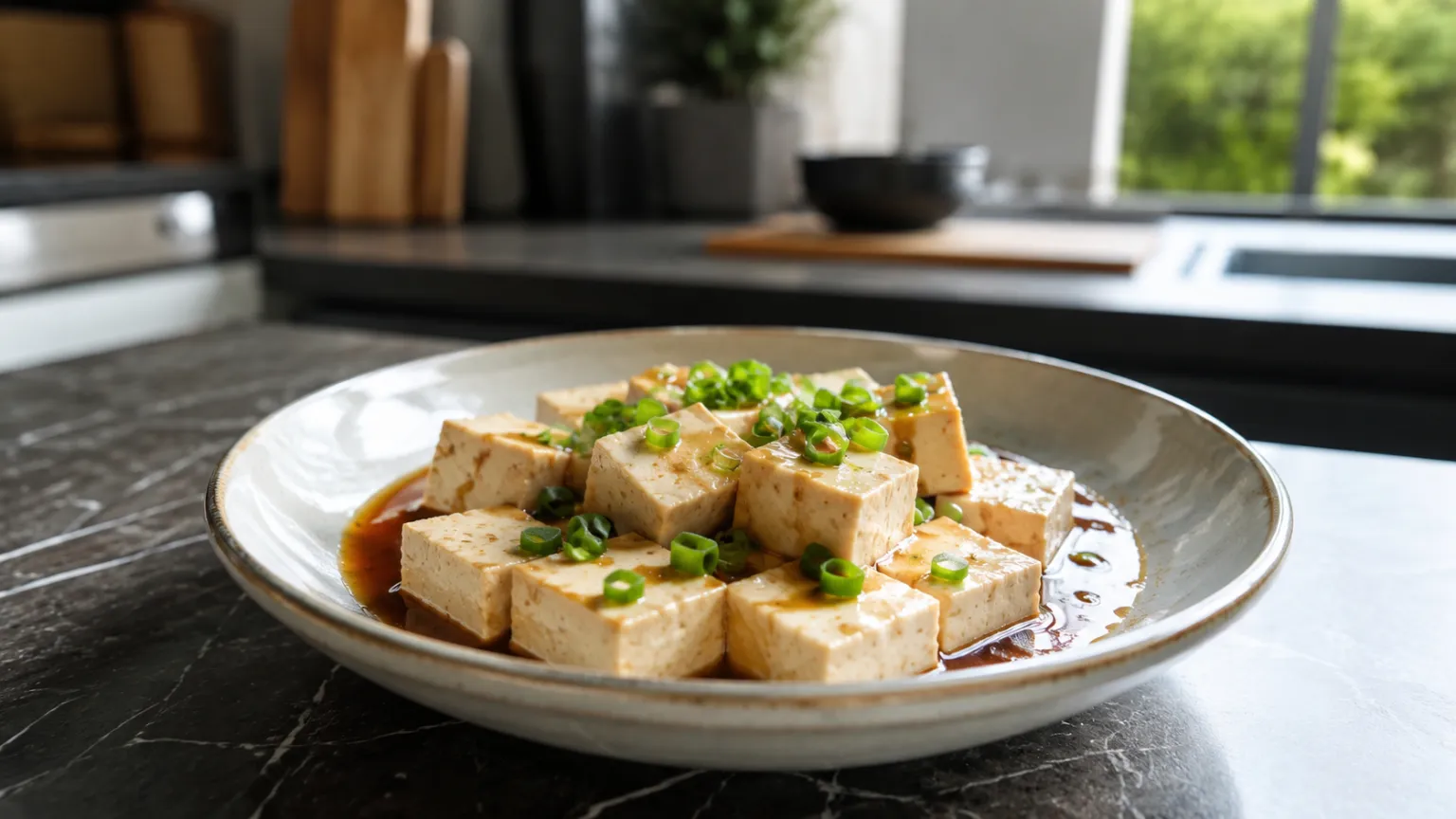 Steamed Tofu with Soy Sauce