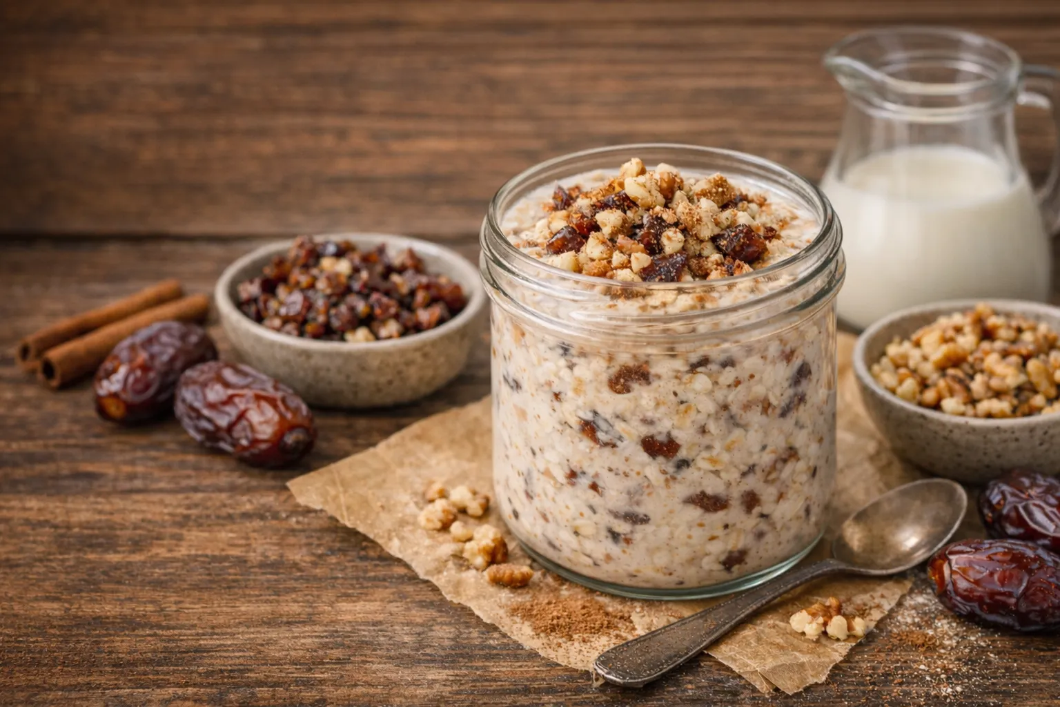 Overnight Oats with Yogurt and Dates