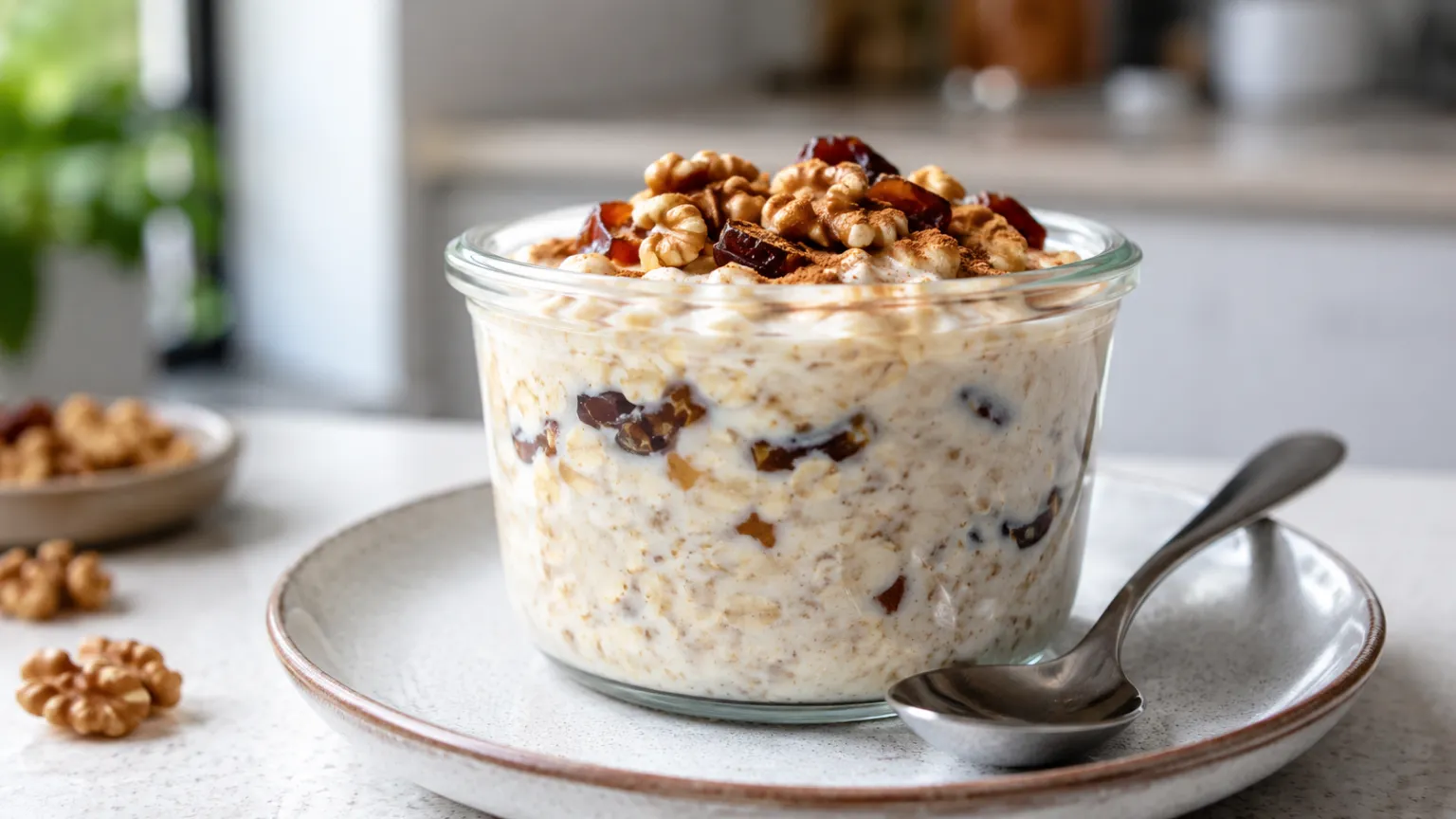 Overnight Oats with Yogurt and Dates