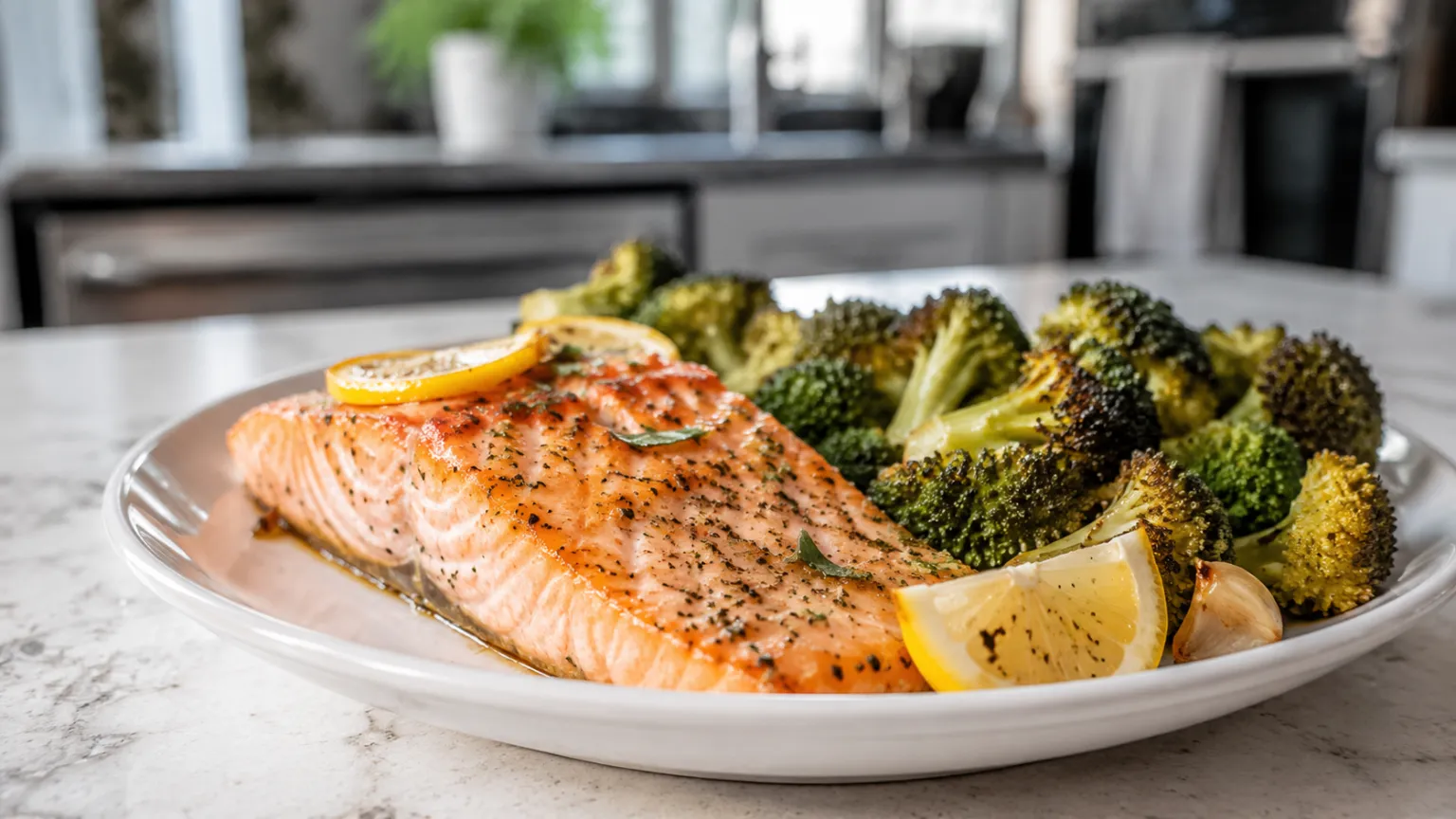 Oven-Baked Salmon with Broccoli & Lemon (30 Minutes)