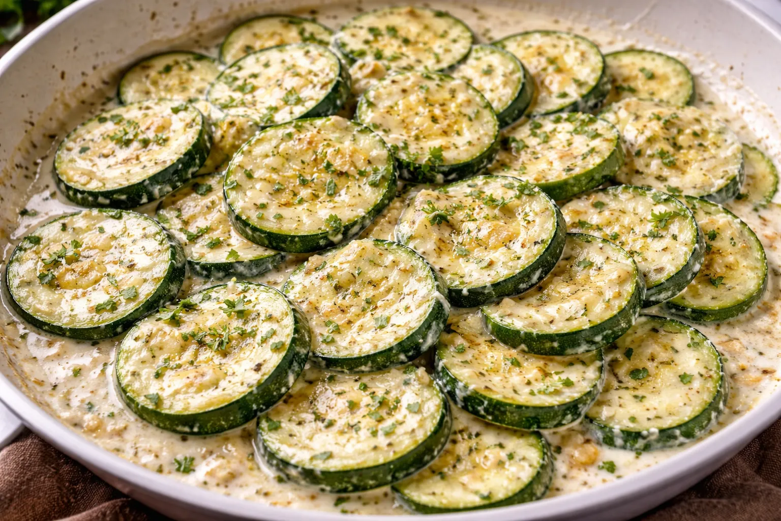 Keto Zucchini in Cream Sauce