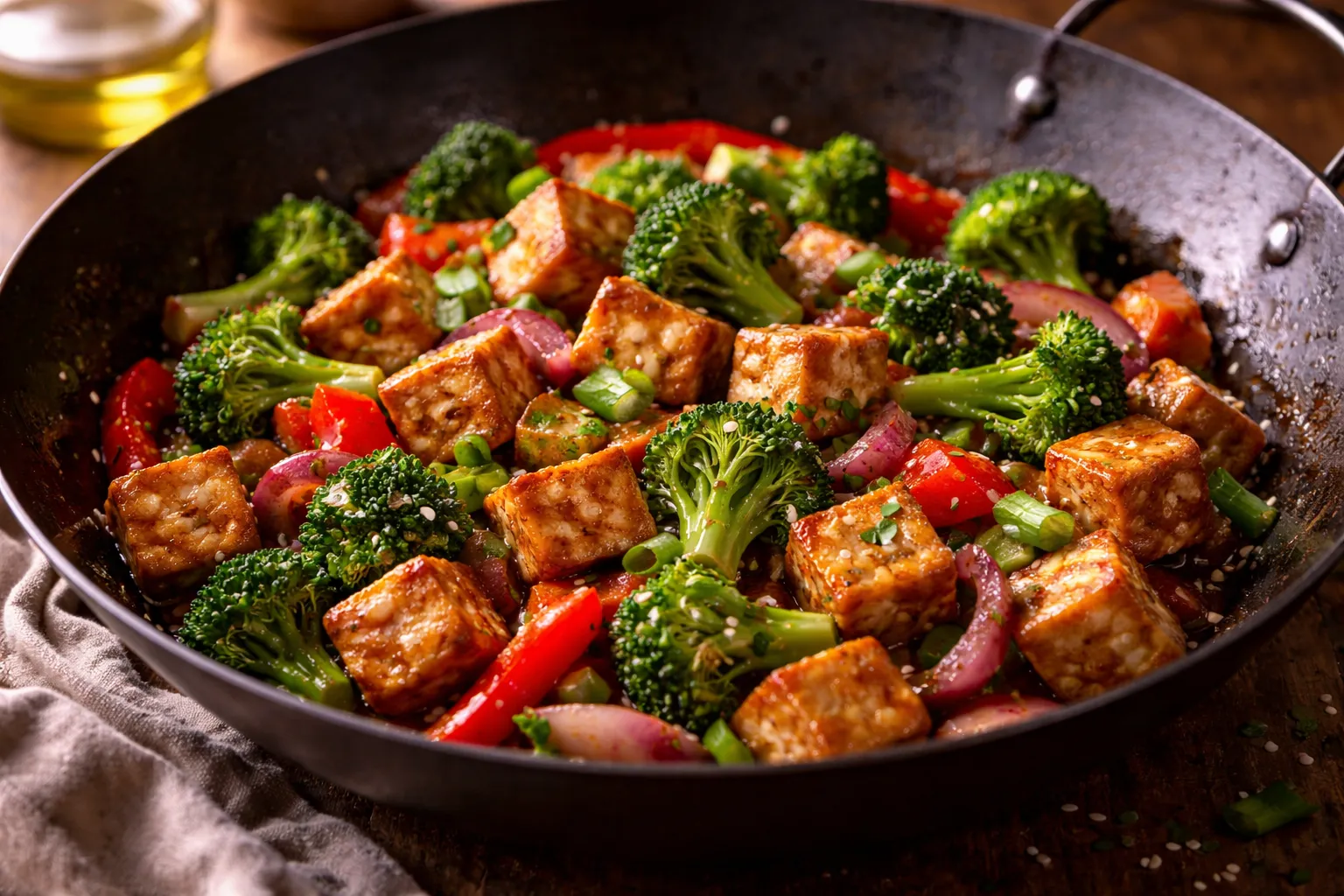 Tofu stir-fry sa povrćem (vegan, low-carb, 20 min)
