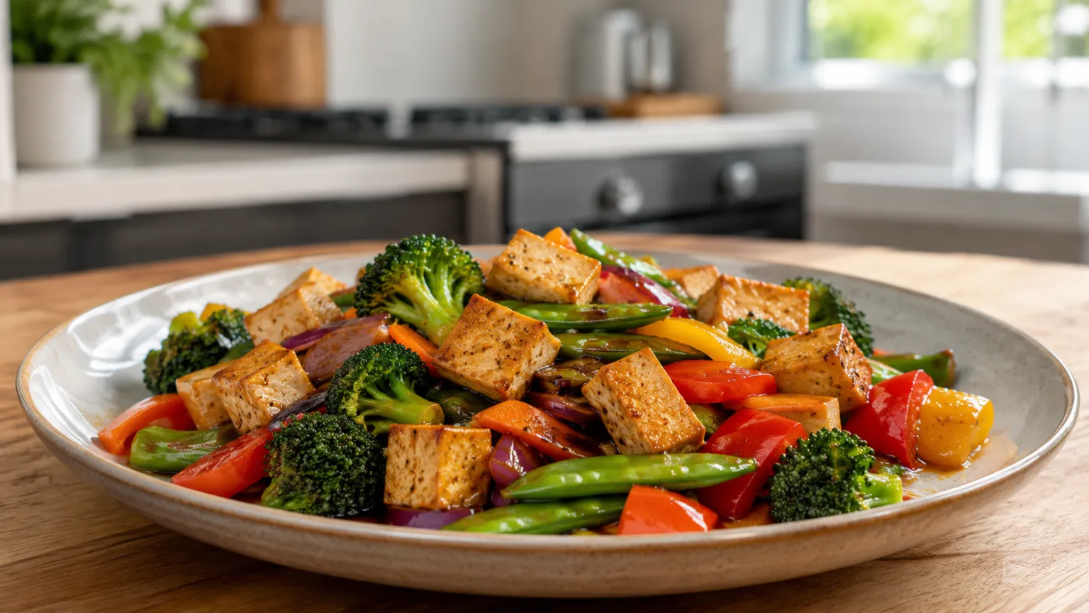 Tofu vegetable stir-fry – quick lunch (20 min)