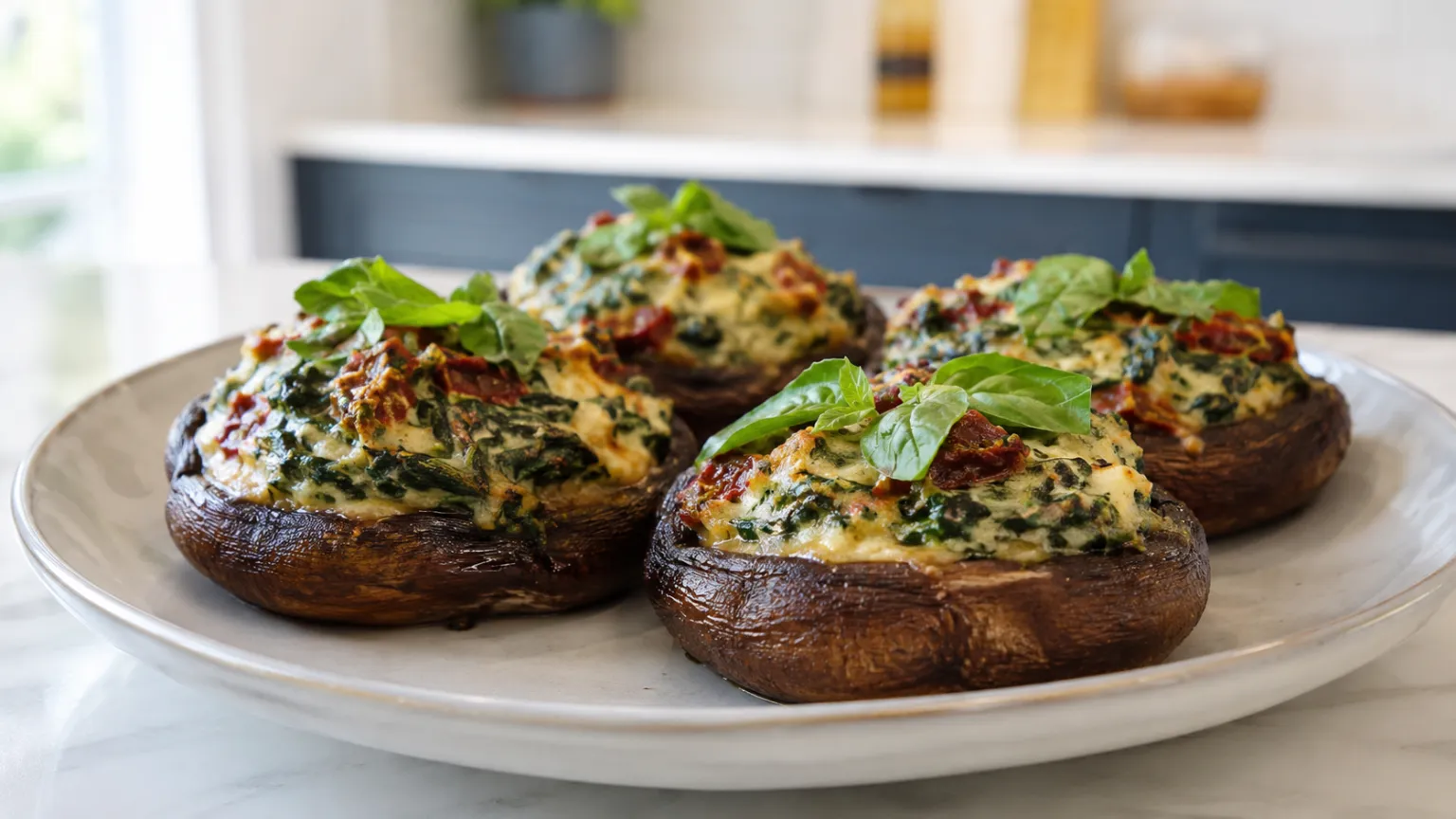 Vegetarian Stuffed Portobello Mushrooms