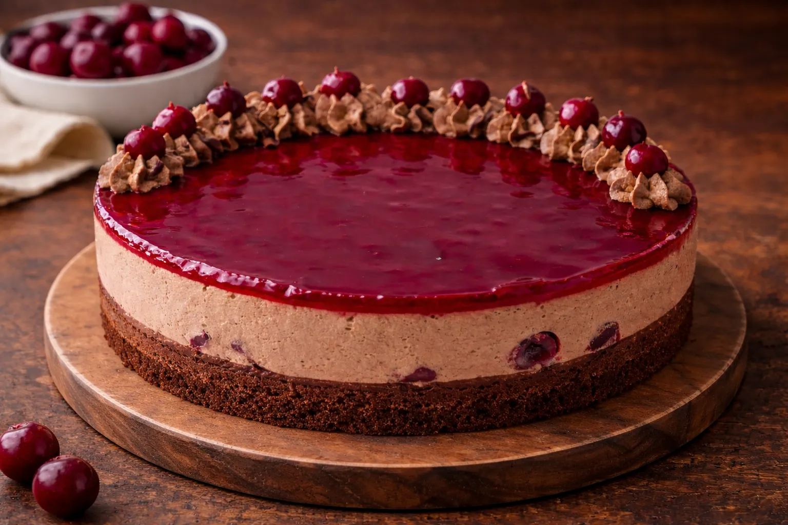 Cherry Chocolate Mousse Cake