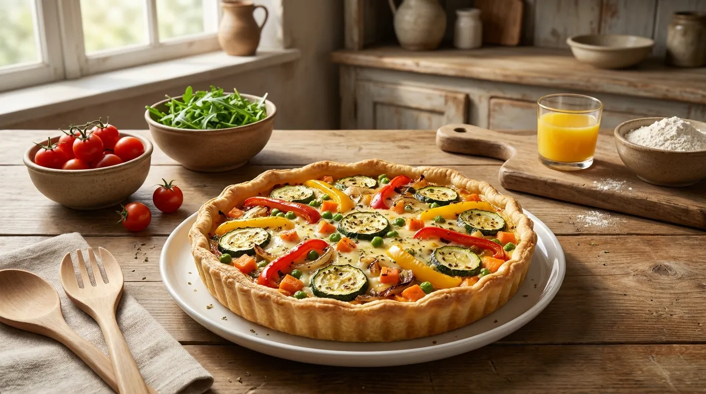 Bunte Gemüse-Käse-Pie