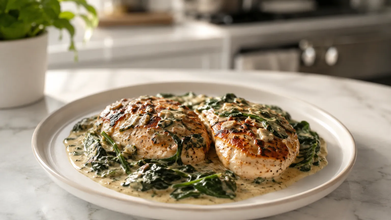 Creamy Garlic Chicken with Spinach