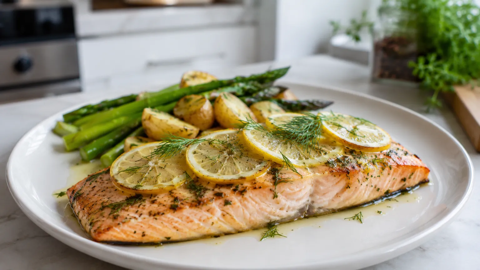 Baked Salmon with Lemon and Dill